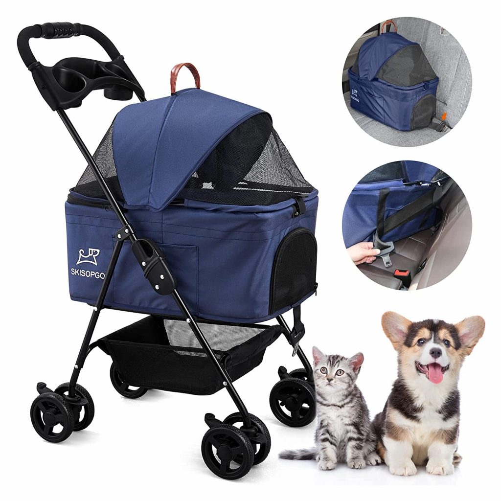 Buy 3in1Foldable Pet Stroller Detachable Carrier Peppycats USA